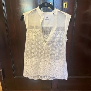 CAbi White Lace Top